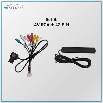 AV RCA / Mic / 4G SIM Card + Antenna Adapters for Android Players